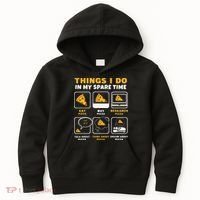 Funny Things I Do In My Spare Time Eating Pizza Kids Hoodie thumb 0