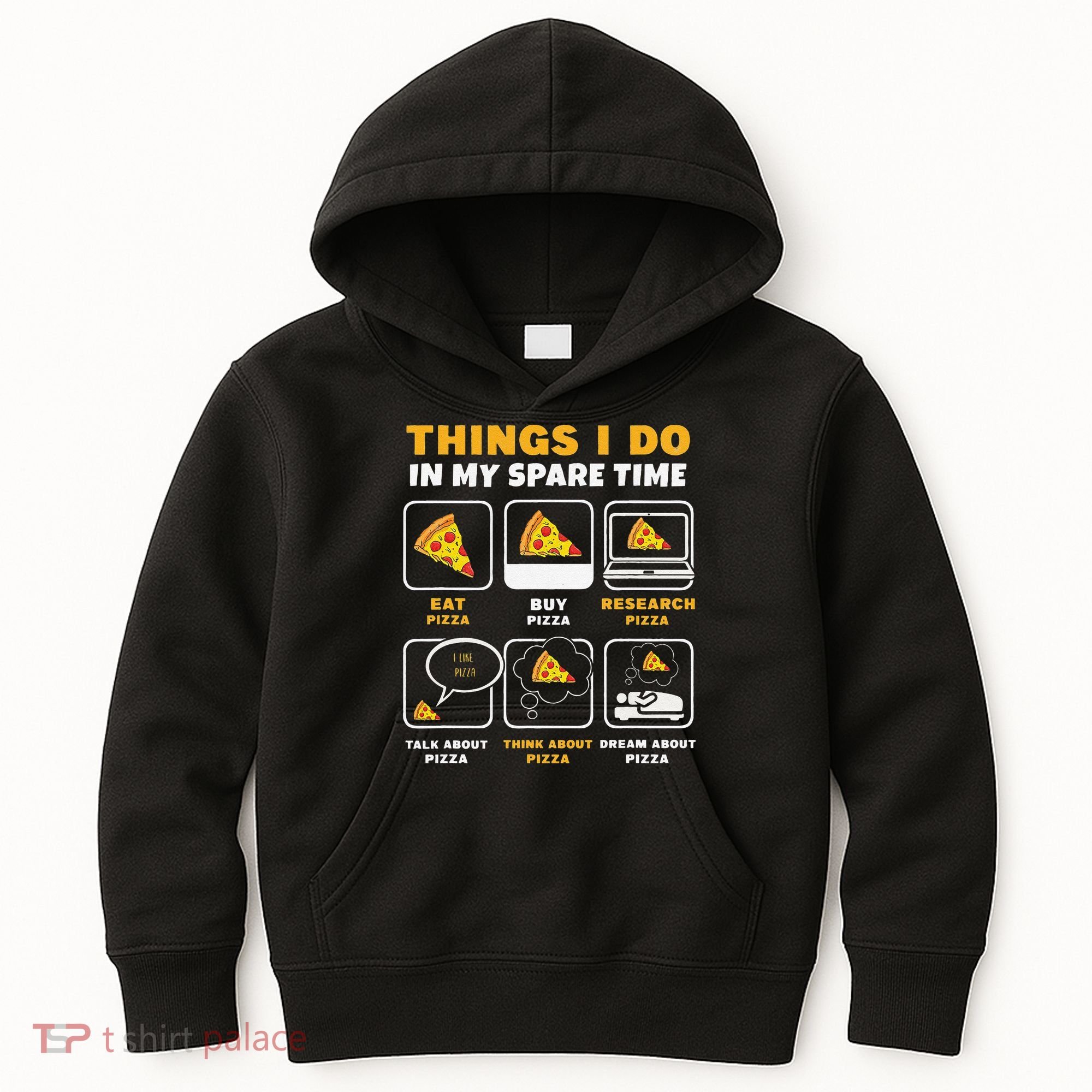 Funny Things I Do In My Spare Time Eating Pizza Kids Hoodie
