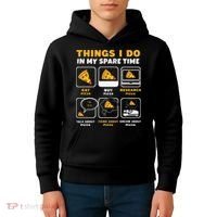 Funny Things I Do In My Spare Time Eating Pizza Kids Hoodie thumb 4