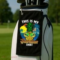 Funny This Is My Hawaiian Cool Gift Pineapple Sunglasses Hawaii Cute Gift Golf Towel thumb 2