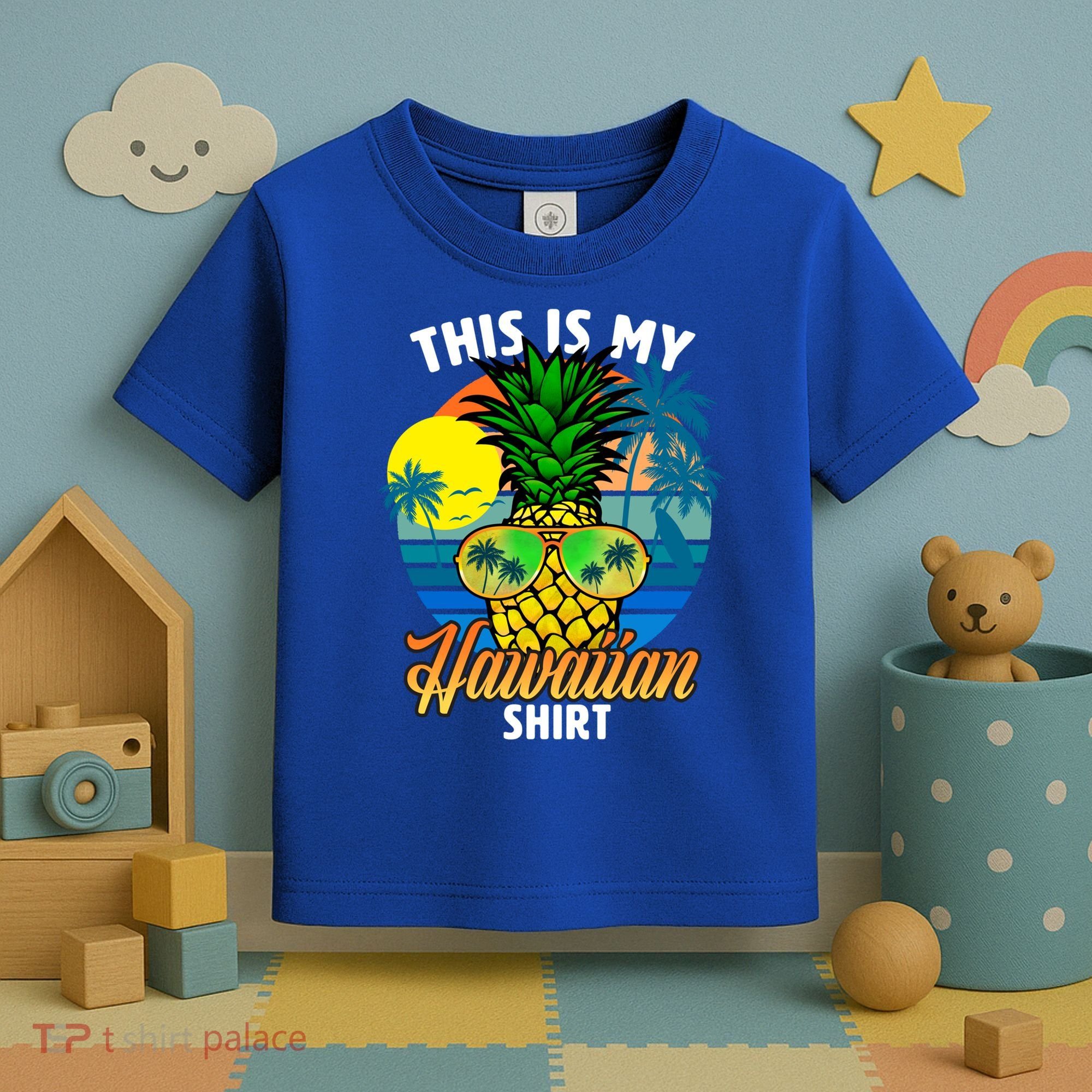 Funny This Is My Hawaiian Cool Gift Pineapple Sunglasses Hawaii Cute Gift Toddler T-Shirt