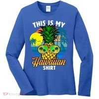 Funny This Is My Hawaiian Cool Gift Pineapple Sunglasses Hawaii Cute Gift Women's Long Sleeve Shirt thumb 0