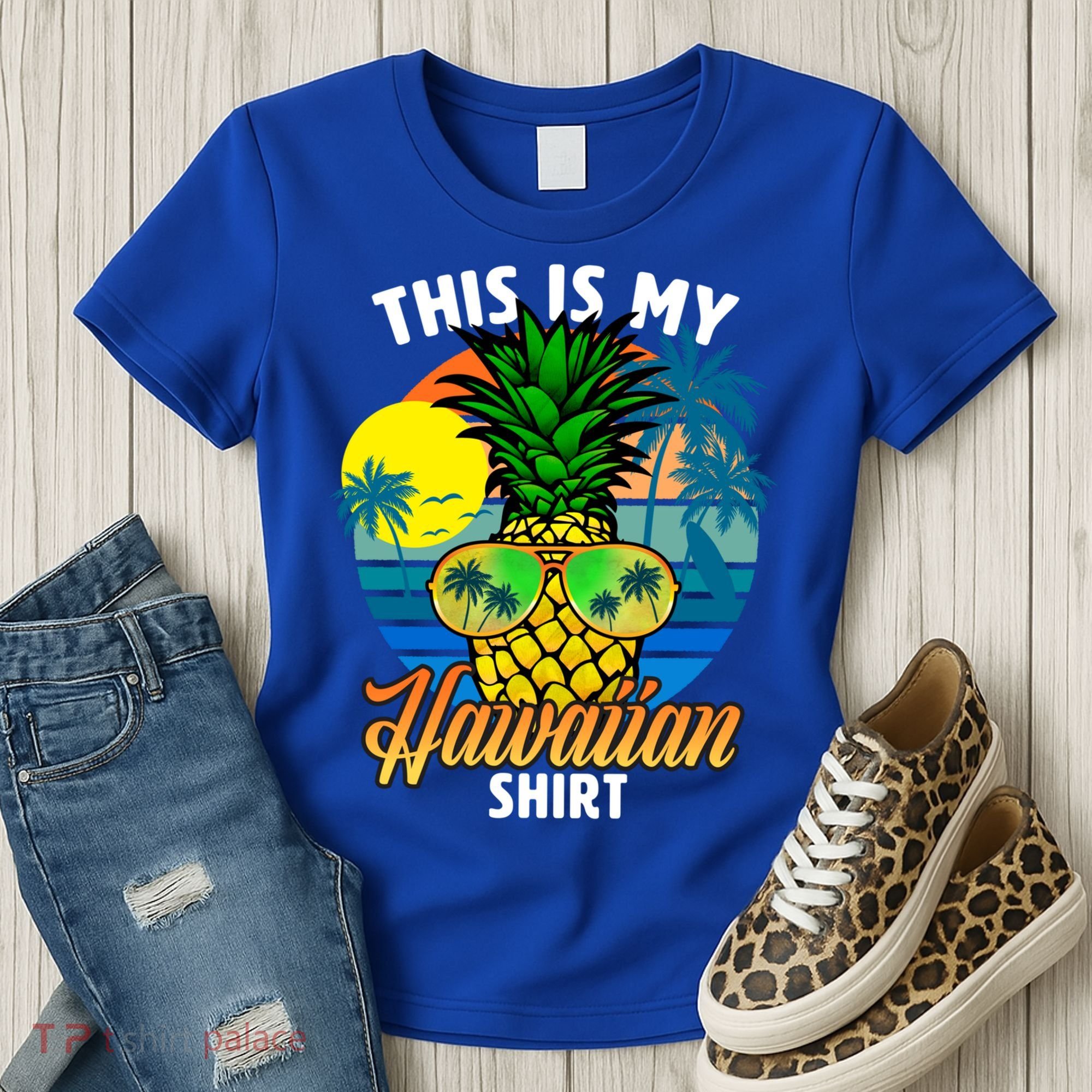 Funny This Is My Hawaiian Cool Gift Pineapple Sunglasses Hawaii Cute Gift Women's T-Shirt