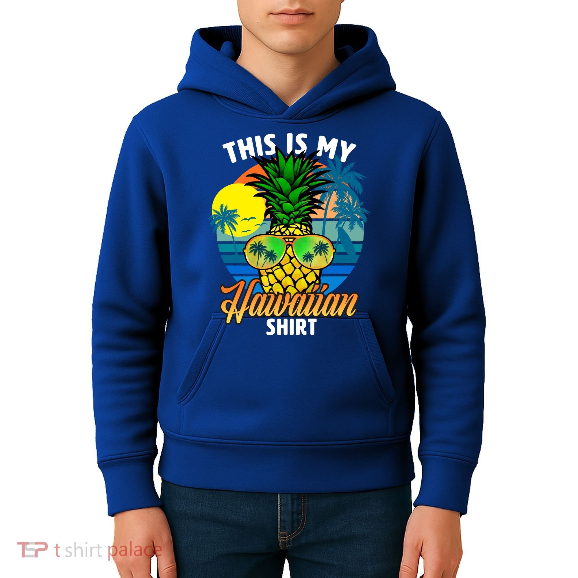 Funny This Is My Hawaiian Cool Gift Pineapple Sunglasses Hawaii Cute Gift Kids Hoodie