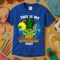 Funny This Is My Hawaiian Cool Gift Pineapple Sunglasses Hawaii Cute Gift Kids T-Shirt thumb 3