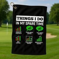 Funny Things I Do In My Spare Time Crypto Currency Golf Towel thumb 1