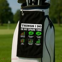 Funny Things I Do In My Spare Time Crypto Currency Golf Towel thumb 2