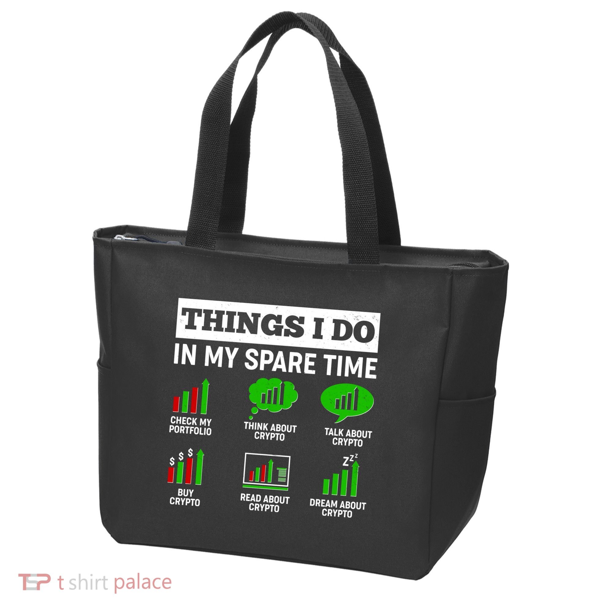 Funny Things I Do In My Spare Time Crypto Currency Tote Bag