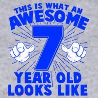 Funny This Is What An Awesome 7 Year Old Looks Like Birthday Women's Racerback Cropped Tank thumb 2