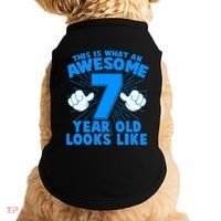 Funny This Is What An Awesome 7 Year Old Looks Like Birthday Doggie Tank thumb 0
