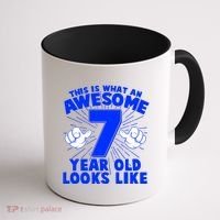 Funny This Is What An Awesome 7 Year Old Looks Like Birthday Coffee Mug thumb 1