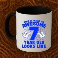 Funny This Is What An Awesome 7 Year Old Looks Like Birthday Coffee Mug thumb 2