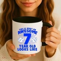 Funny This Is What An Awesome 7 Year Old Looks Like Birthday Coffee Mug thumb 3