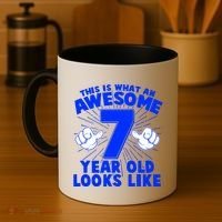 Funny This Is What An Awesome 7 Year Old Looks Like Birthday Coffee Mug thumb 4