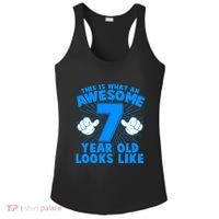 Funny This Is What An Awesome 7 Year Old Looks Like Birthday Ladies PosiCharge Competitor Racerback Tank thumb 0