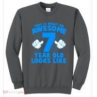 Funny This Is What An Awesome 7 Year Old Looks Like Birthday Sweatshirt thumb 0