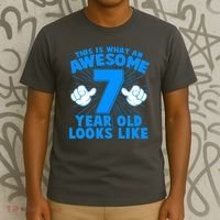 Funny This Is What An Awesome 7 Year Old Looks Like Birthday T-Shirt thumb 3