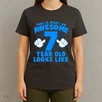 Funny This Is What An Awesome 7 Year Old Looks Like Birthday T-Shirt thumb 4