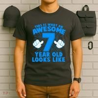 Funny This Is What An Awesome 7 Year Old Looks Like Birthday T-Shirt thumb 6