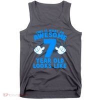 Funny This Is What An Awesome 7 Year Old Looks Like Birthday Tank Top thumb 0