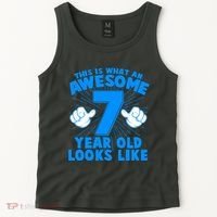 Funny This Is What An Awesome 7 Year Old Looks Like Birthday Tank Top thumb 2