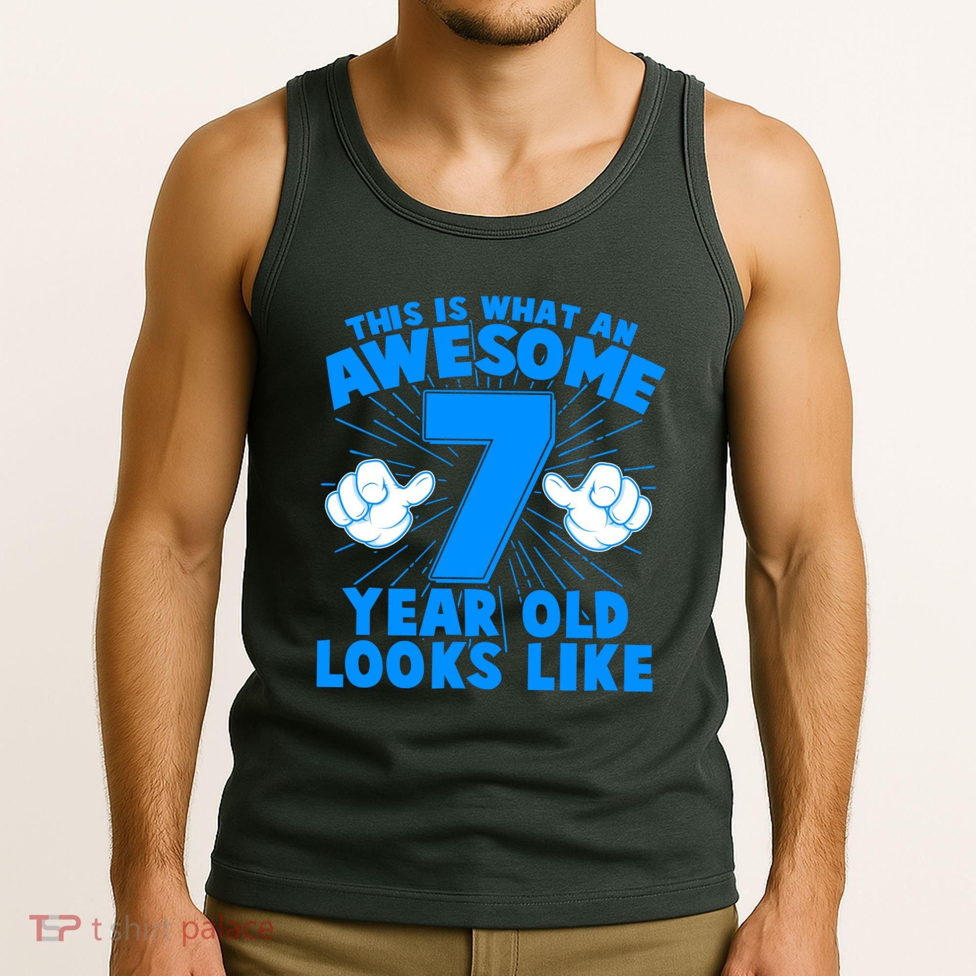 Funny This Is What An Awesome 7 Year Old Looks Like Birthday Tank Top
