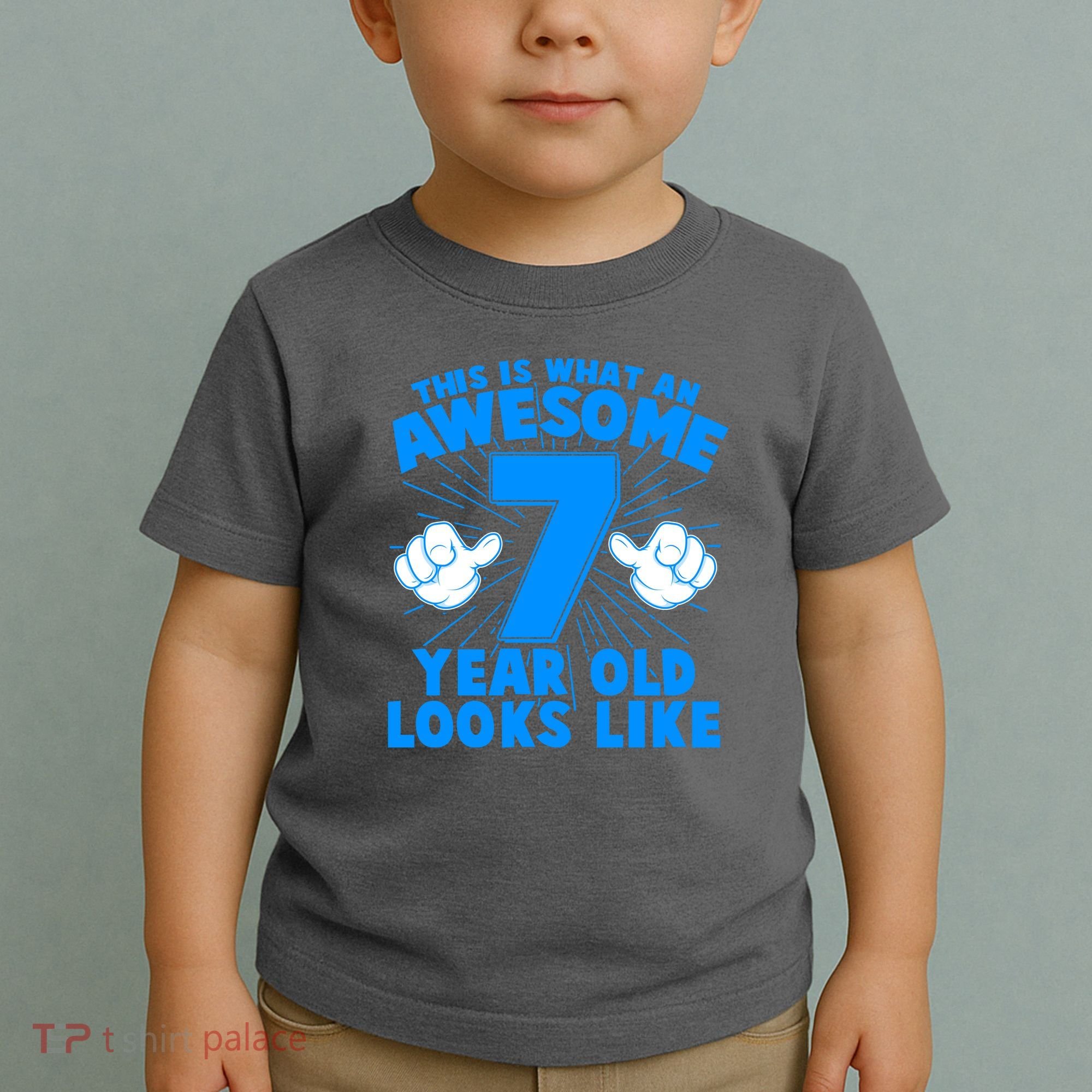 Funny This Is What An Awesome 7 Year Old Looks Like Birthday Toddler T-Shirt