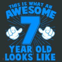 Funny This Is What An Awesome 7 Year Old Looks Like Birthday Toddler T-Shirt thumb 4