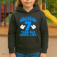 Funny This Is What An Awesome 7 Year Old Looks Like Birthday Kids Hoodie thumb 3