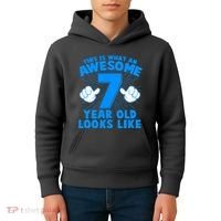 Funny This Is What An Awesome 7 Year Old Looks Like Birthday Kids Hoodie thumb 4