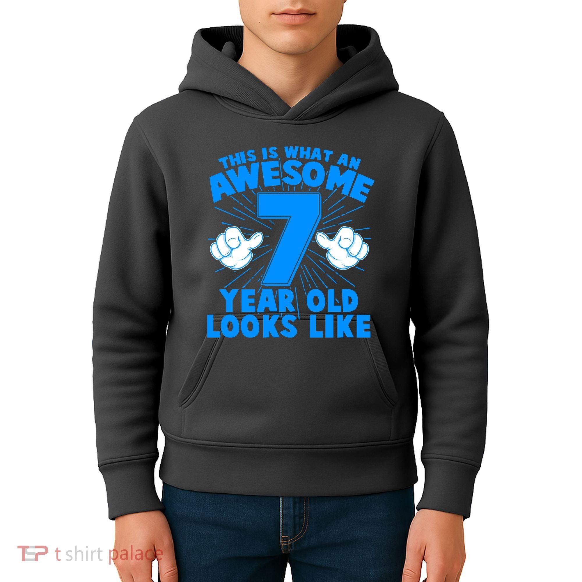 Funny This Is What An Awesome 7 Year Old Looks Like Birthday Kids Hoodie