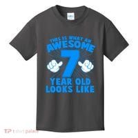 Funny This Is What An Awesome 7 Year Old Looks Like Birthday Kids T-Shirt thumb 0