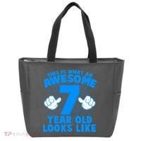 Funny This Is What An Awesome 7 Year Old Looks Like Birthday Tote Bag thumb 0