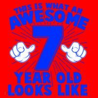 Funny This Is What An Awesome 7 Year Old Looks Like Birthday Santa Hat thumb 1