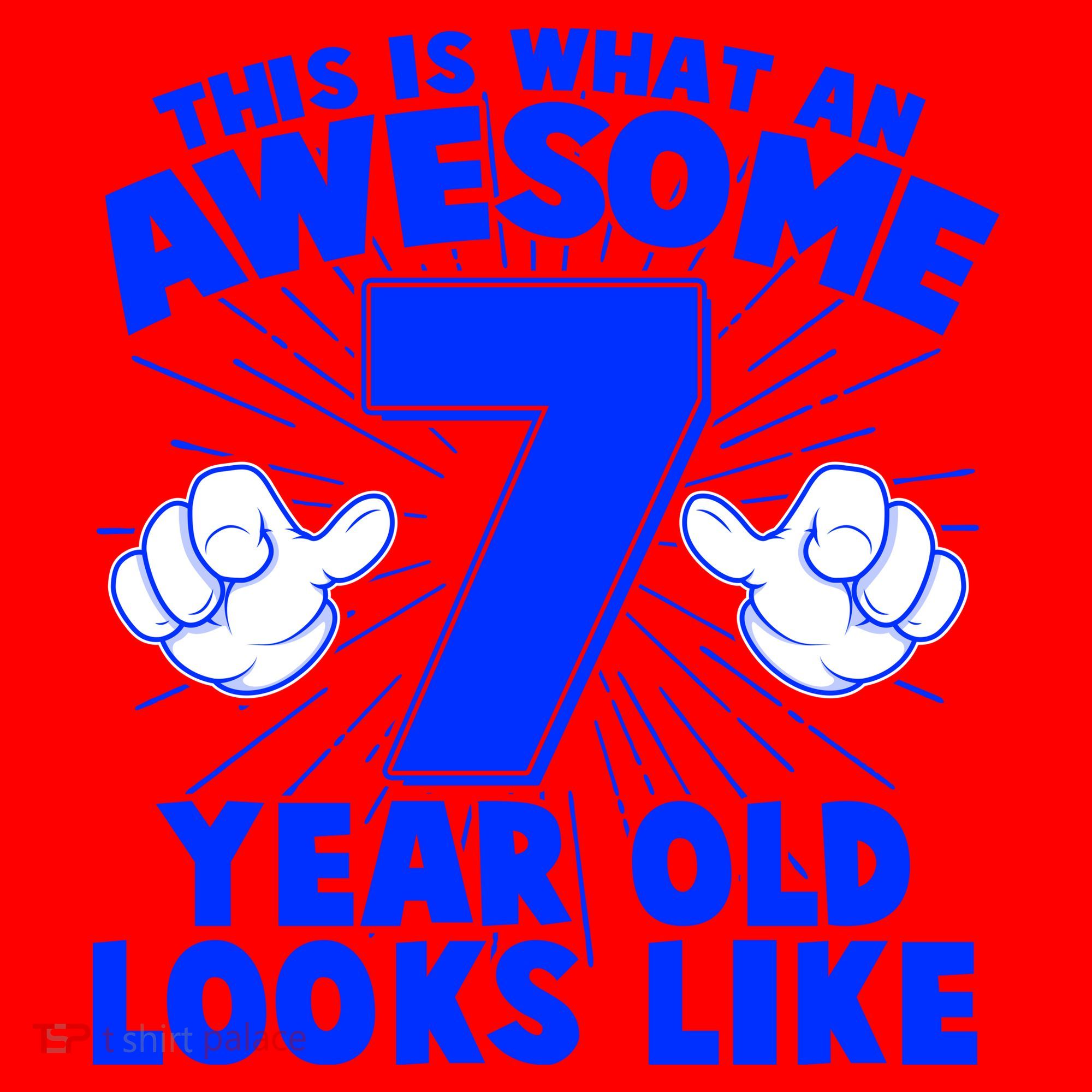 Funny This Is What An Awesome 7 Year Old Looks Like Birthday Santa Hat