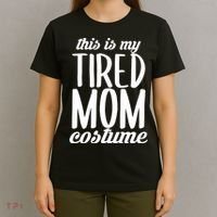 Funny This Is My Tired Mom Costume Halloween T-Shirt thumb 4