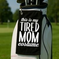 Funny This Is My Tired Mom Costume Halloween Golf Towel thumb 2