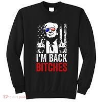 Funny Trump IM Back Bitches Take Ameircan Great Again Sweatshirt thumb 0