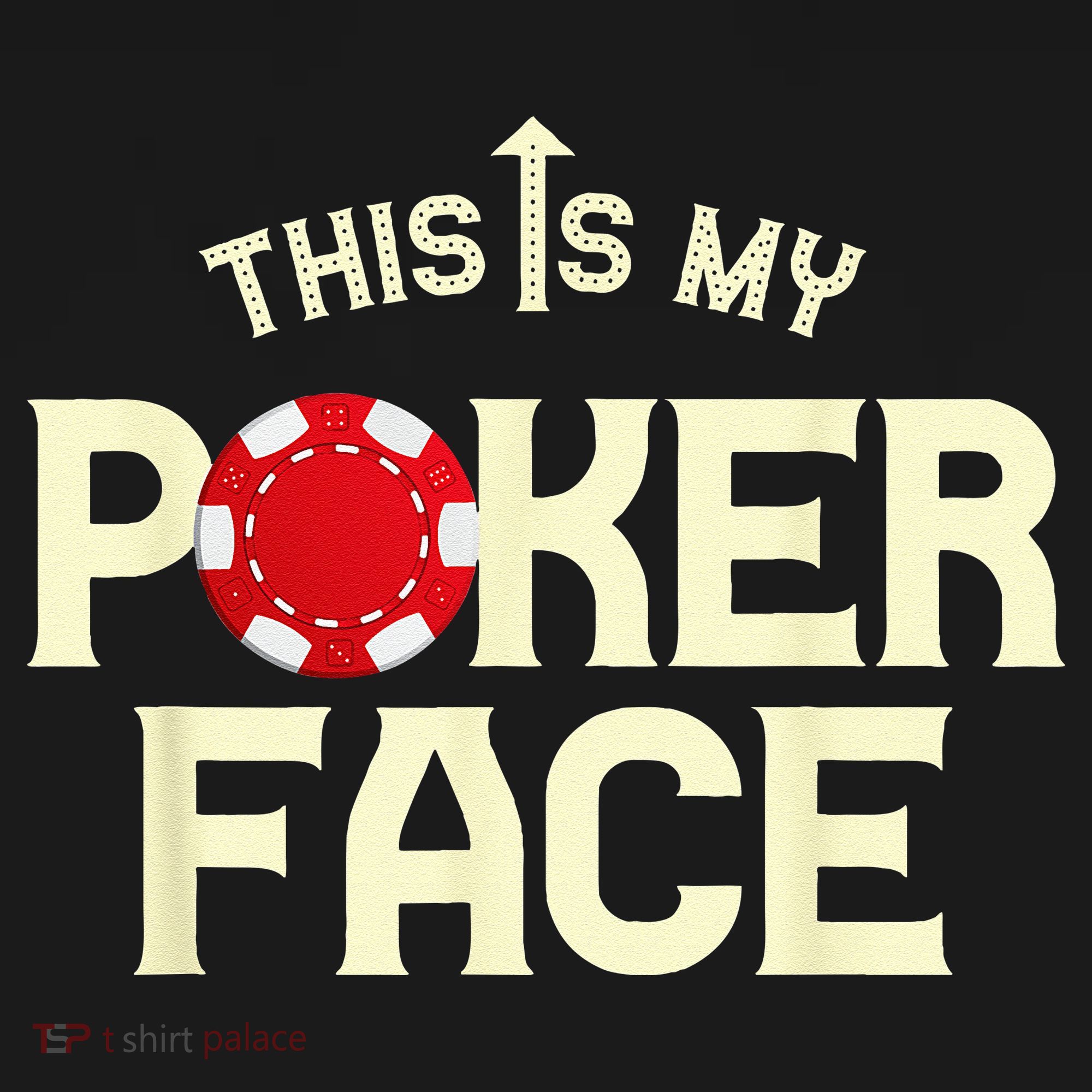 Funny This Is My Poker Face Funny Casino & Card Game Drawstring Bag