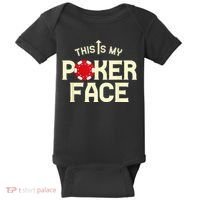 Funny This Is My Poker Face Funny Casino & Card Game Baby Bodysuit thumb 0