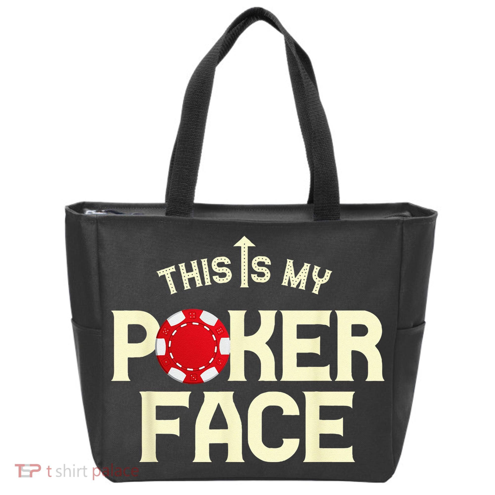 Funny This Is My Poker Face Funny Casino & Card Game Tote Bag
