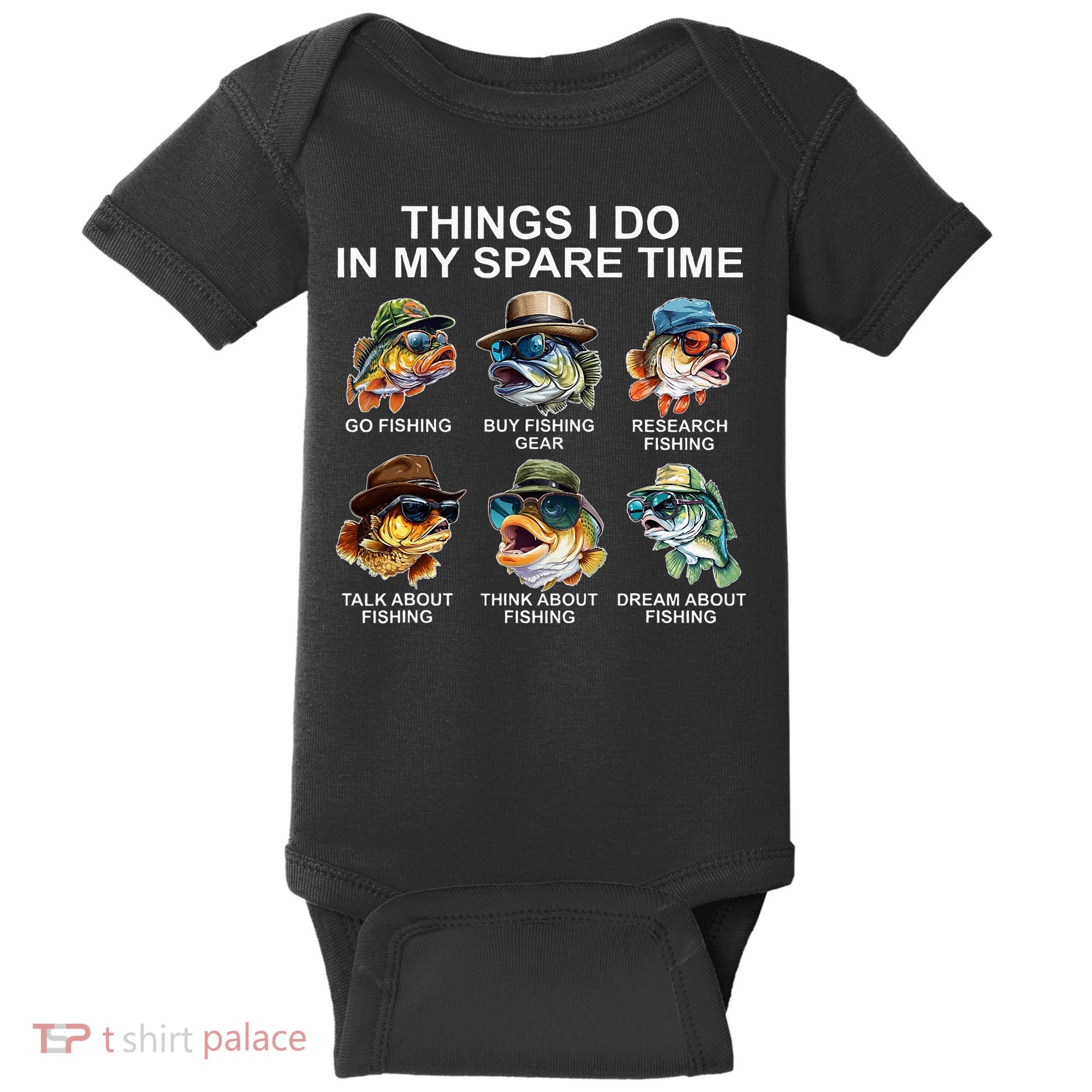 Funny Things I Do In My Spare Time Fishing Baby Bodysuit