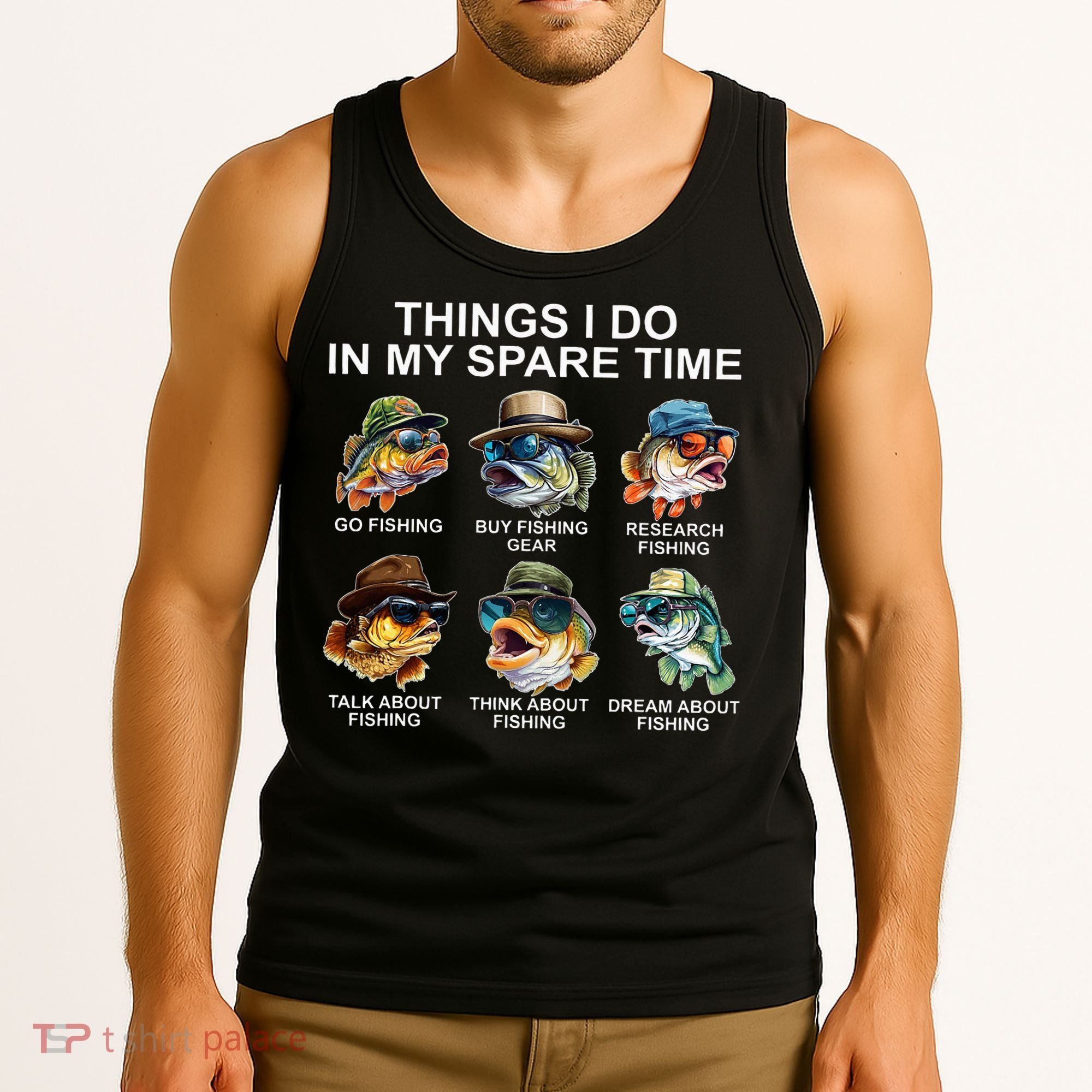 Funny Things I Do In My Spare Time Fishing Tank Top