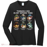 Funny Things I Do In My Spare Time Fishing Women's Long Sleeve Shirt thumb 0