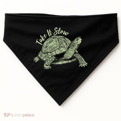 Funny Take It Slow Turtle Tortoise USA-Made Doggie Bandana