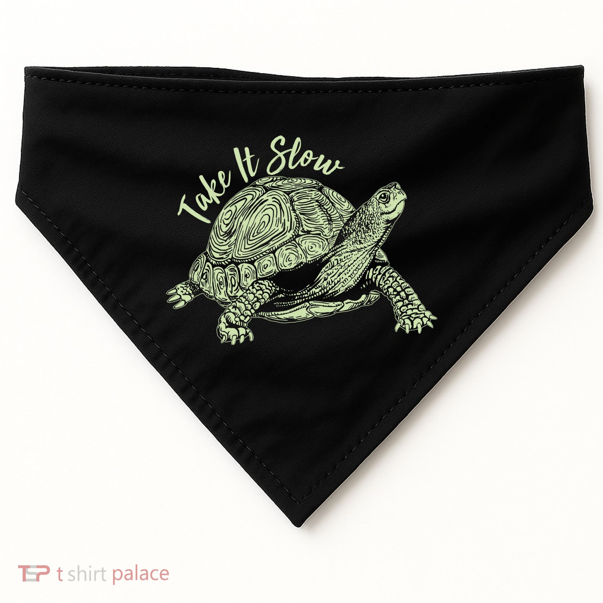 Funny Take It Slow Turtle Tortoise USA-Made Doggie Bandana