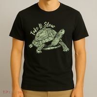 Funny Take It Slow Turtle Tortoise T-Shirt thumb 3
