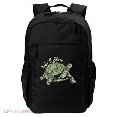 Funny Take It Slow Turtle Tortoise Backpack