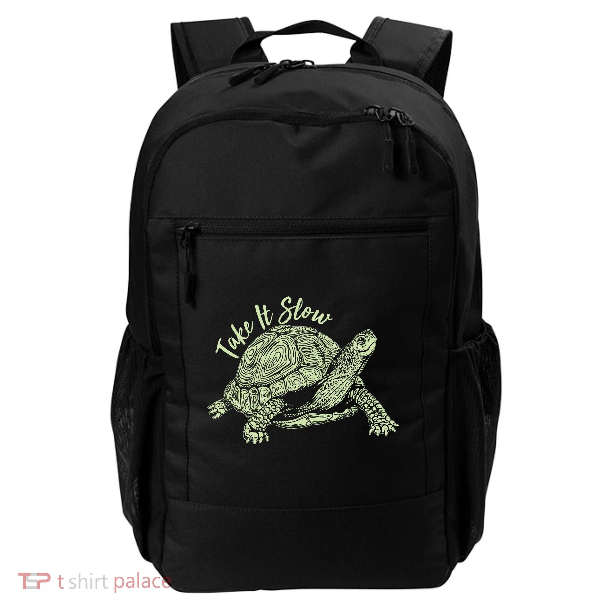 Funny Take It Slow Turtle Tortoise Backpack