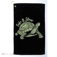 Funny Take It Slow Turtle Tortoise Golf Towel thumb 0